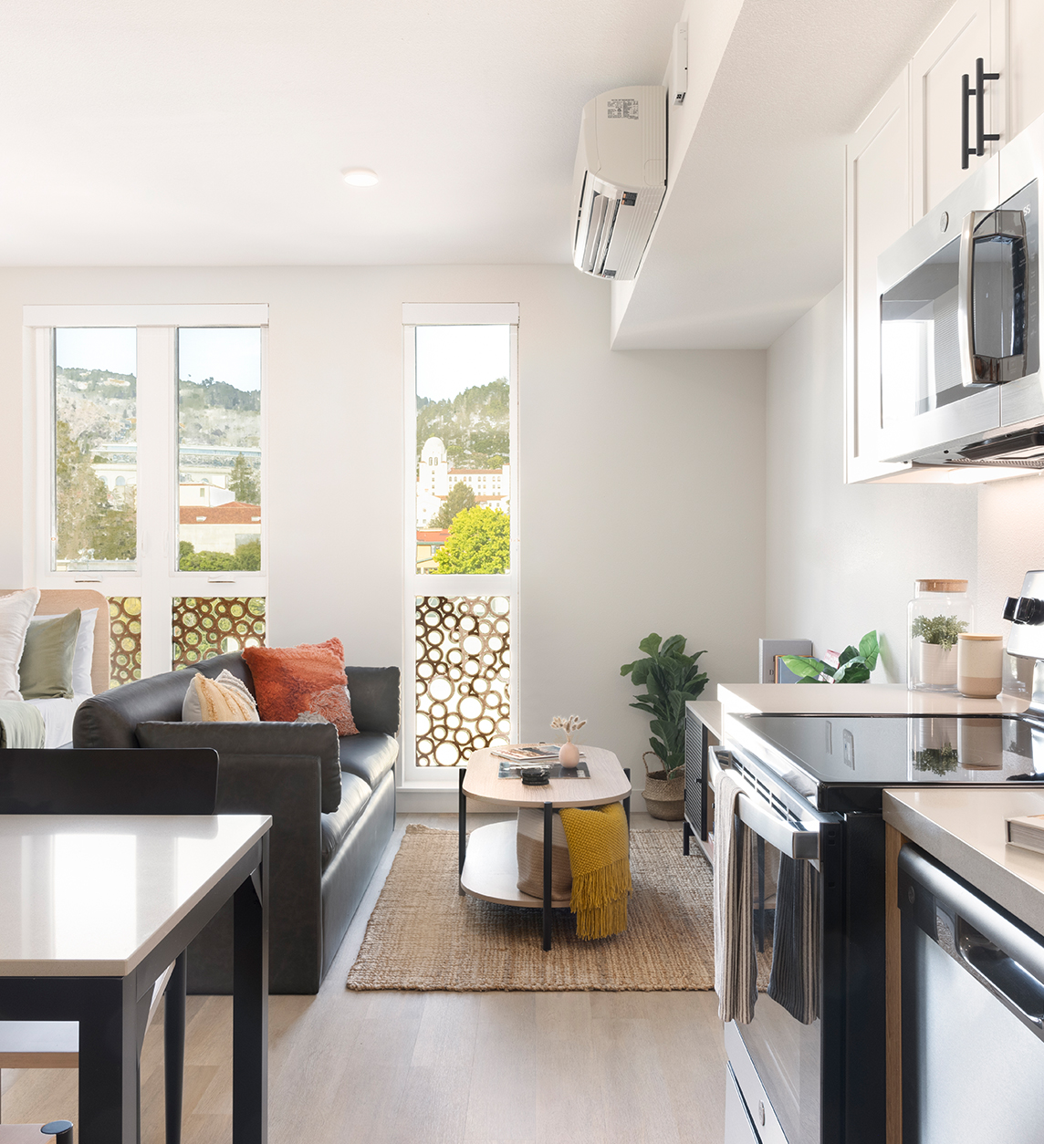 A kitchen with modern appliances