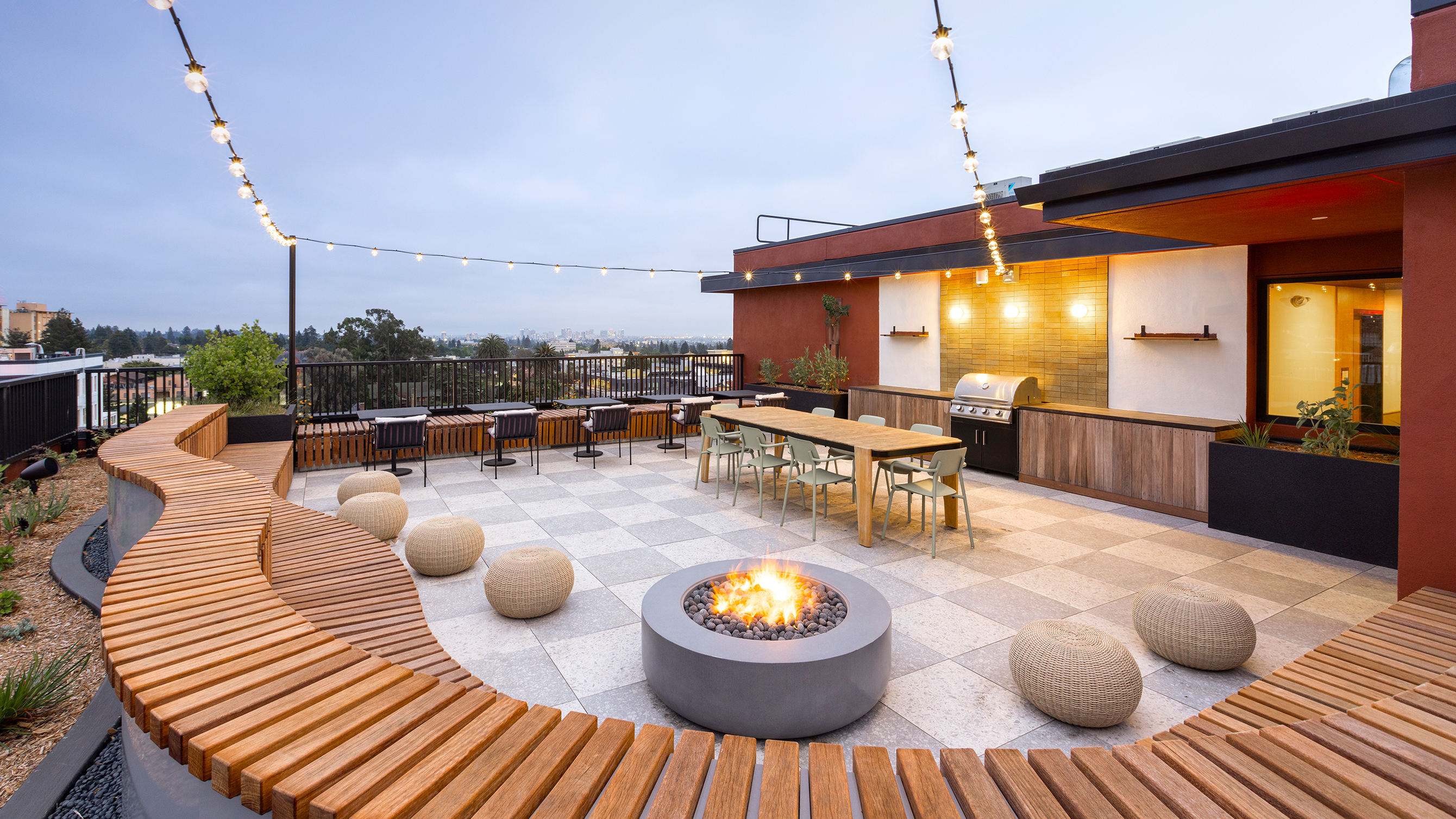 An outdoor firepit