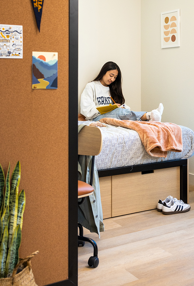 young woman relaxing at home