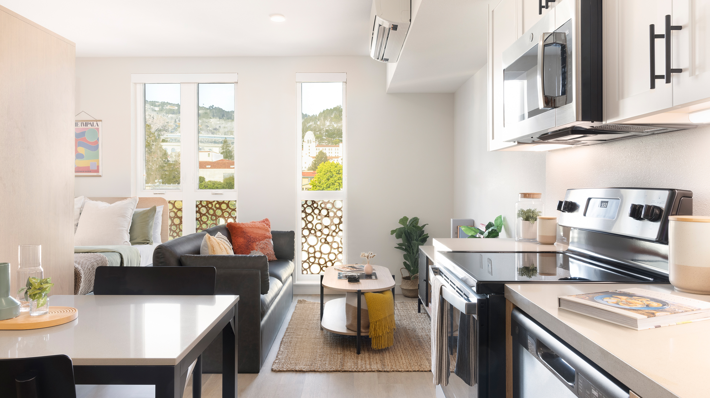 A kitchen with modern appliances